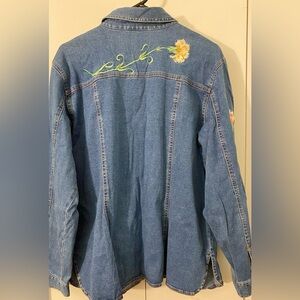 Bob Mackie Denim Jacket with Embroidery EUC❤️